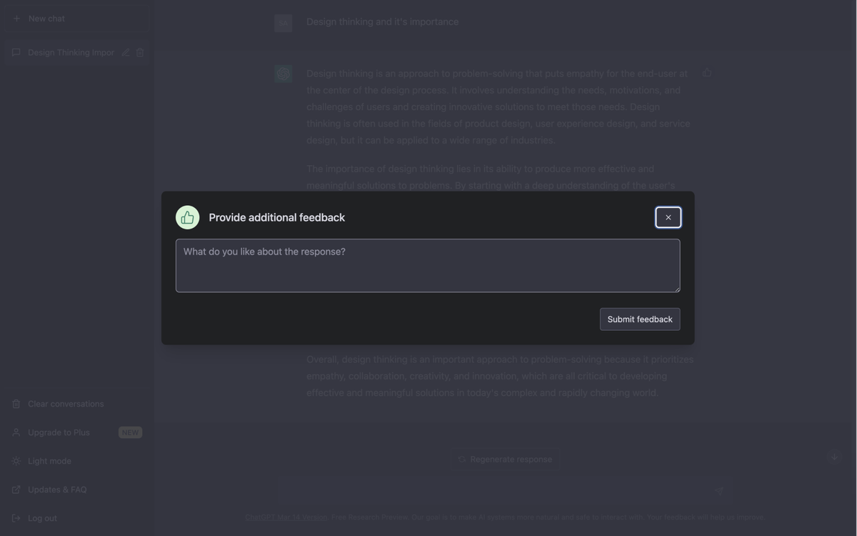 OpenAI API playground