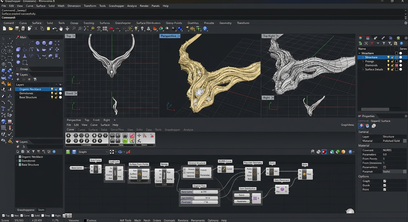 라이노 8 NURBS 3D 모델링 인터페이스